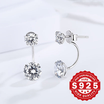 Boucles d'oreilles pour femmes en argent sterling 925 – Clous d'oreilles délicats, élégants et hypoallergéniques, bijoux de luxe classiques pour le quotidien, les fêtes et les festivals, cadeau idéal pour Noël ou un anniversaire