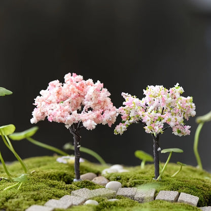Lot de 6 arbres miniatures pour micro-paysage - Ornements d'arbres artificiels en PVC, couleurs et styles aléatoires, pour aquariums, jardins, terrariums et décorations de récipients en verre