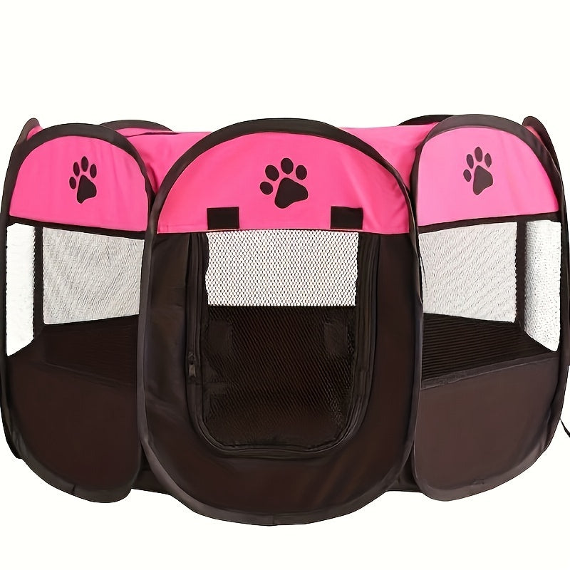 Parc pliable portable pour chiens, chats et lapins – Parc octogonal pour chiots intérieur/extérieur, enclos d'exercice à 8 panneaux pour petits et moyens animaux, installation facile sans outils