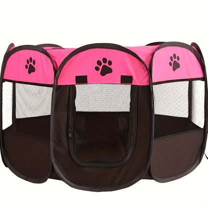 Parc pliable portable pour chiens, chats et lapins – Parc octogonal pour chiots intérieur/extérieur, enclos d'exercice à 8 panneaux pour petits et moyens animaux, installation facile sans outils