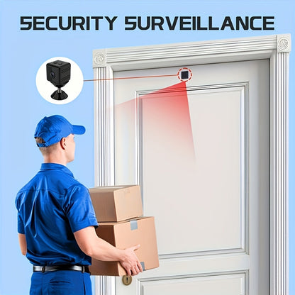 Mini caméra de sécurité sans fil 2K – Caméra de surveillance intérieure WiFi avec vision nocturne, support magnétique, enregistrement continu, moniteur pour bébé et animaux, alimentation USB/batterie, carte SD et stockage cloud