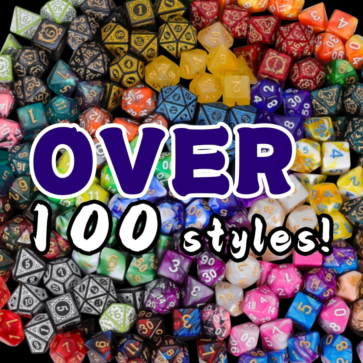 Set de dés polyédriques pour JDR avec sac en velours, 7 dés en acrylique pour Dungeons & Dragons, MTG, jeux de plateau, set complet D20 D12 D10 D8 D6 D4, cadeau idéal pour Halloween, Noël ou un anniversaire