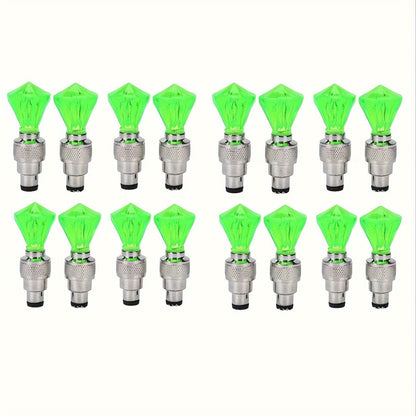 Bouchons de valve de pneu LED avec effet lumineux respirant et cheval au galop, 4/8/16 pièces, capuchons de valve de roue lumineux pour voiture, moto, vélo – Lumière de roue « Wind Fire », protection UV et antidéflagrante – Vert, rouge, bleu, squelette