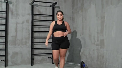 Ensemble de 4 shorts de yoga ultra-extensibles pour femmes – Shorts de fitness galbants à séchage rapide avec taille élastique et 2 poches, short de sport uni pour la gym, la course et le Pilates, S-XXL