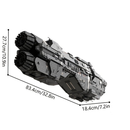 6595 Pieces MOC Sci-Fi Heavy Cruiser UNSC Warship Building Kit – Modular Micro Bricks Collectible Interstellar Vessel Model for Adults, Space Enthusiasts, Home Office Display Decor & Gift