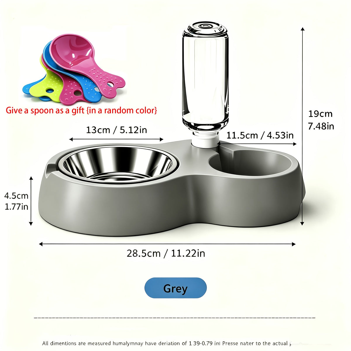 Distributeur d'eau et gamelle automatiques pour chats et petits chiens - Station de nourrissage antidérapante à double usage en polypropylène durable, design peu encombrant et facile à nettoyer, sans pile nécessaire