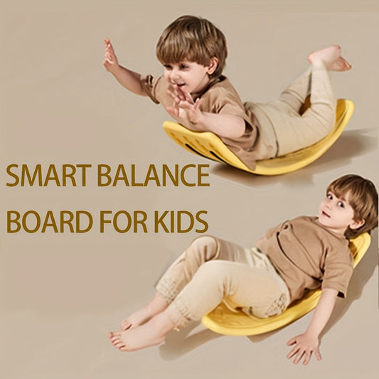 Planche d'équilibre pour enfants avec balle, planche à bascule incurvée, jouet éducatif et sportif pour enfants, améliore la force du tronc, la coordination et l'entraînement à la stabilité, jouet d'intérieur et d'extérieur, cadeau, rose, jaune, bleu