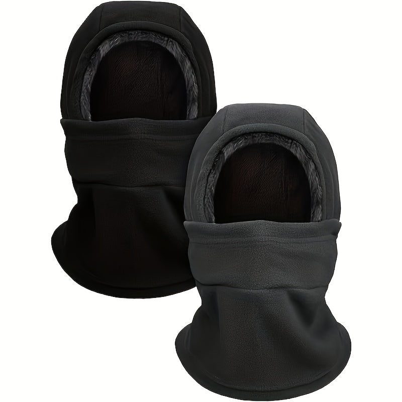 Lot de 2 cagoules de ski coupe-vent en polaire – Protection intégrale du visage et du cou pour hommes et femmes, idéale pour le cyclisme, le ski, le snowboard, la moto et les sports d'extérieur par temps froid, bonnet chaud unisexe