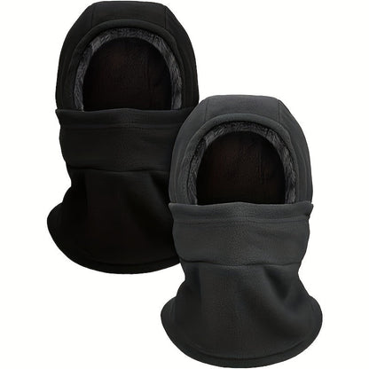 Lot de 2 cagoules de ski coupe-vent en polaire – Protection intégrale du visage et du cou pour hommes et femmes, idéale pour le cyclisme, le ski, le snowboard, la moto et les sports d'extérieur par temps froid, bonnet chaud unisexe
