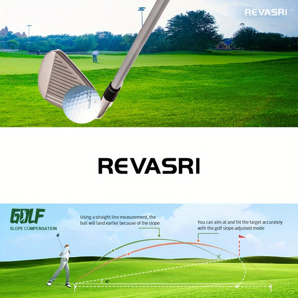 Télémètre de golf REVASRI 650 yards – Télémètre laser avec mode golf, compensation de pente, vitesse, hauteur, distance horizontale et verticale, mesure en deux points pour le golf, la chasse, le tir à l'arc et les activités en plein air