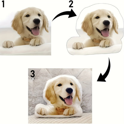 Coussin personnalisé pour animal de compagnie imprimé en 3D à partir d'une photo - Coussin câlin personnalisé à la forme de votre animal, peluche douce pour les amoureux des chiens et des chats, cadeau d'anniversaire ou souvenir, 2 tailles (25 cm / 40 cm)