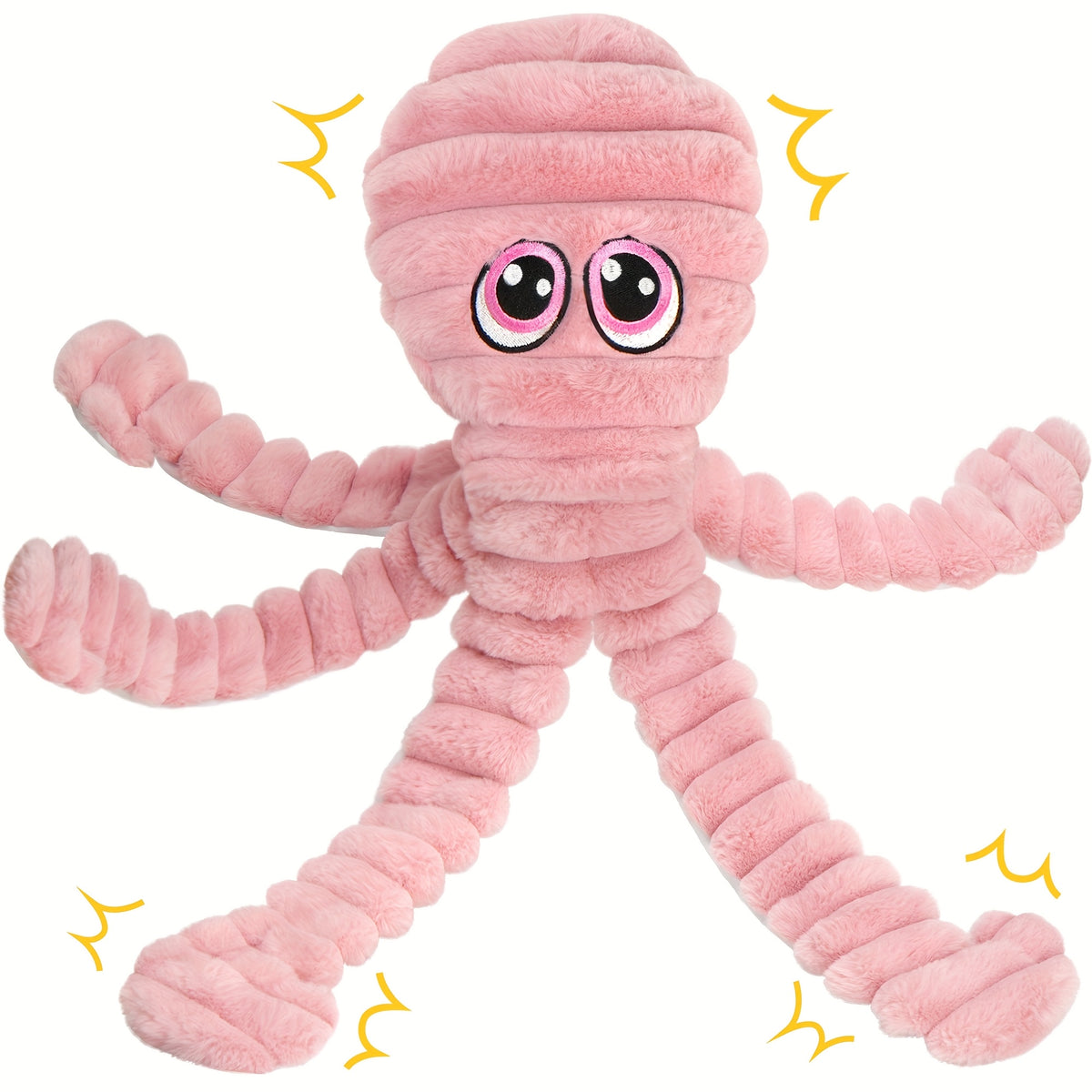 Jouet pour chien en peluche poulpe couineur – Jouet interactif à mâcher pour chiots et chiens, jouet animal doux pour le nettoyage des dents, idéal pour les races de petite, moyenne et grande taille, cadeau mignon, 5 couleurs