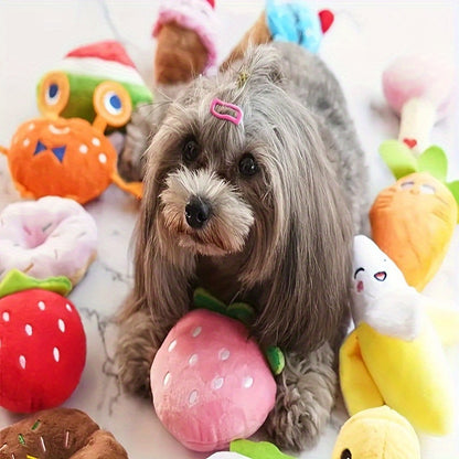 Ensemble de 16 jouets en peluche couineurs pour chien – Jolis jouets en peluche pour petits animaux, style aléatoire, sans pile, jouets couineurs doux pour mâcher et jouer, lot varié, cadeau pour chiots et petits animaux