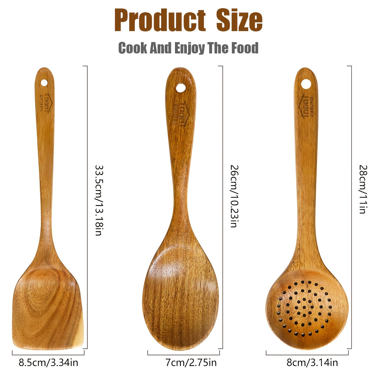 Ensemble d'ustensiles de cuisine en bois 3/5/7 pièces, cuillères, spatules, spurtle, louche et spatule à wok en bois naturel avec poignées ergonomiques, outils de cuisine robustes, résistants à la chaleur et sans danger pour les revêtements antiadhésifs