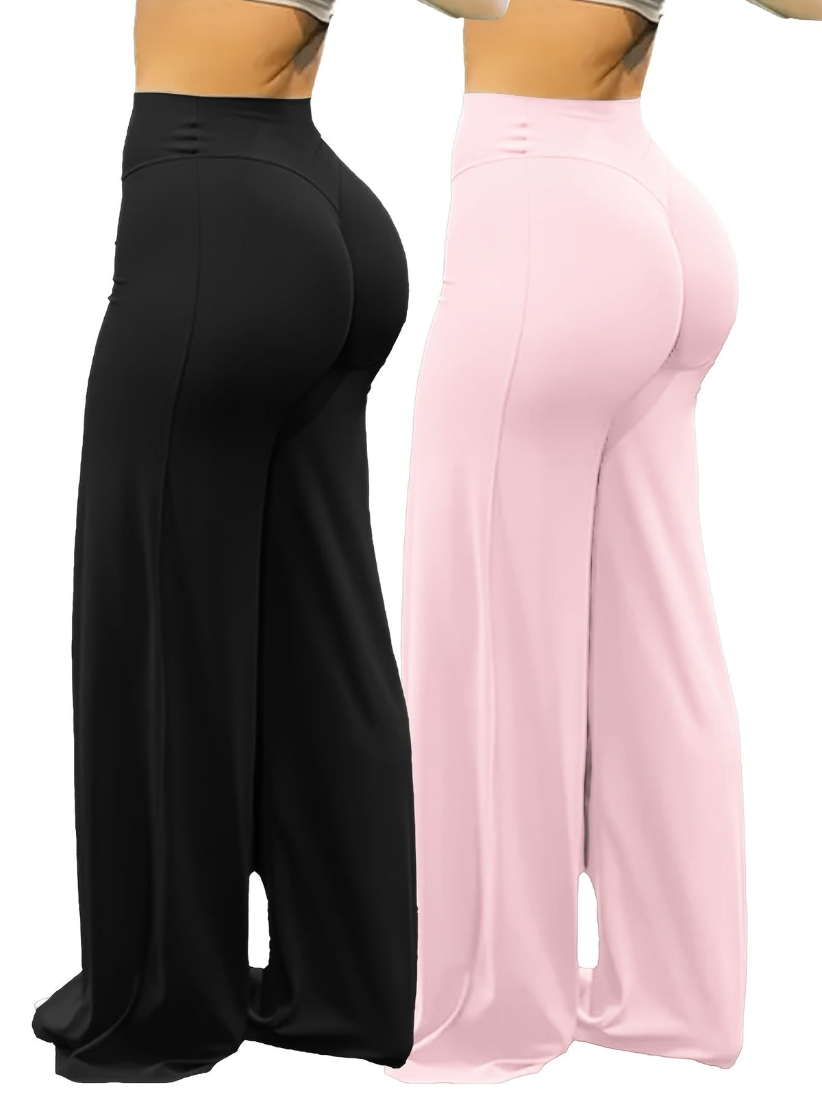 Pantalon de yoga large à taille haute, hautement élastique et offrant une couvrance totale - Legging évasé grande taille pour le sport, le fitness, l'entraînement et le quotidien, toutes saisons, S-XL