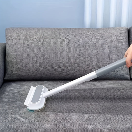 Rouleau anti-poils d'animaux à long manche - Brosse adhésive multifonctionnelle et durable en nylon pour poils de chat et de chien sur lits, canapés, meubles et tapis, brosse anti-poils réutilisable pour le nettoyage de la maison