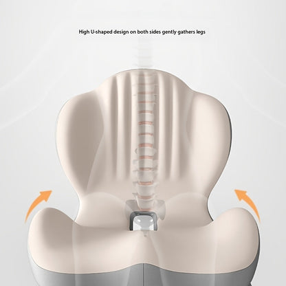 Memory Foam Seat Cushion with Ergonomic Raised Back & Hollow Breathable Design – Coccyx Tailbone Pain Relief Cushion for Office Chair, Car Seat, Wheelchair & Home, Non-Slip Buttock Cushion
