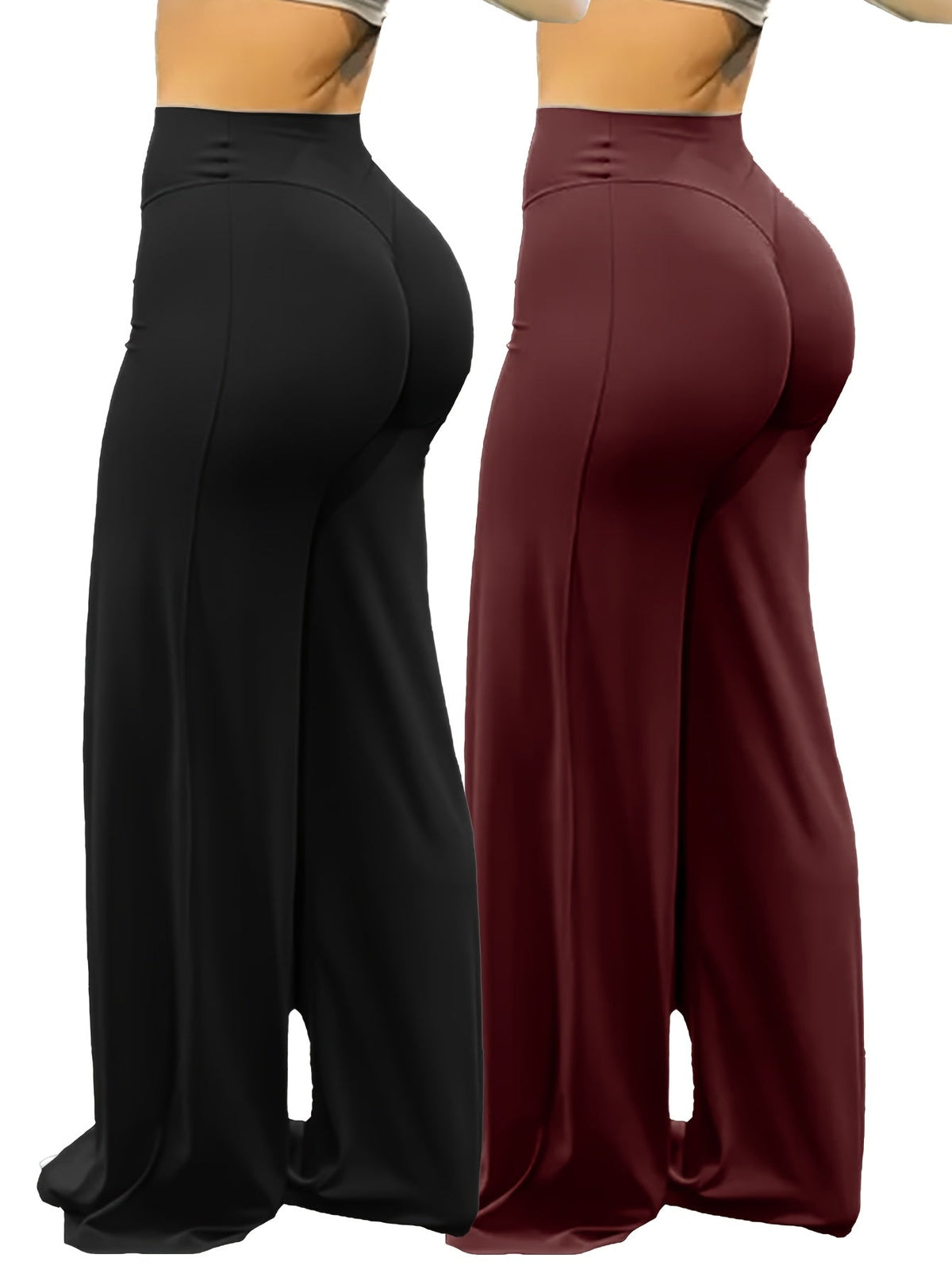Pantalon de yoga large à taille haute, hautement élastique et offrant une couvrance totale - Legging évasé grande taille pour le sport, le fitness, l'entraînement et le quotidien, toutes saisons, S-XL