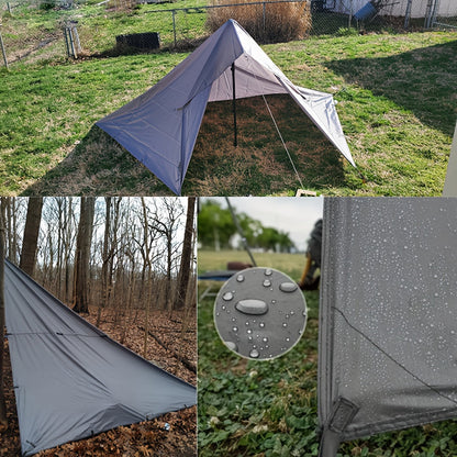 Toile de tente de camping avec protection UV et support en alliage – Abri pliable et portable pour 4 personnes pour randonnée, camping, jardin et survie en plein air | Auvent de camping toutes saisons