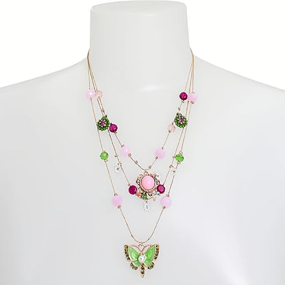 Parure collier multi-rangs et boucles d'oreilles en argent sterling 925 fait main avec perles et breloque cœur pour femme – Bijou pierre de naissance de décembre, cadeau élégant pour le quotidien et les mariages avec boîte cadeau offerte