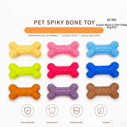 Lot de 6 jouets à mâcher durables en caoutchouc pour chiens – Jouets interactifs pour la dentition, nettoyage des dents, mâcheurs agressifs, petites, moyennes et grandes races – Ensemble de jouets dentaires pour animaux de compagnie à thème coloré