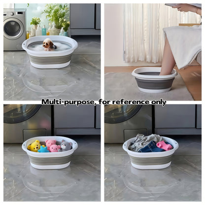 Baignoire pliable pour animaux avec ensemble de brosses de toilettage – Bassine portable et pliable pour chiens et chats, idéale pour les petits animaux, les voyages et le camping, bac de lavage polyvalent pour la maison et l'extérieur