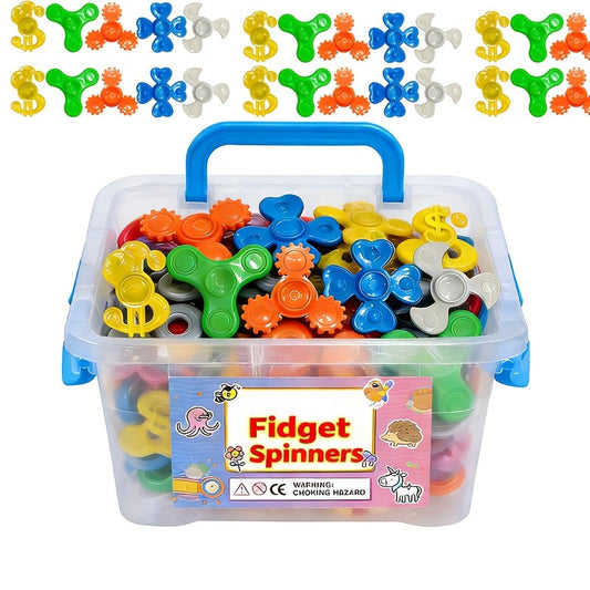 30-Pack Mini Fidget Spinners Bulk Party Favors, Random Color Multicolor Finger Spinner Toys for Kids, Classroom Rewards Goodie Bag Fillers, Birthday Halloween Christmas Gift