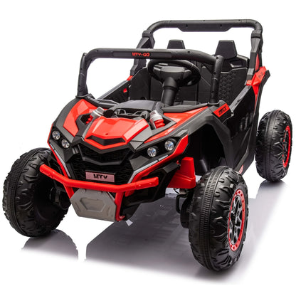 24V 2-Seater Kids Ride-On UTV with Parent Remote Control – 4WD Electric Off-Road Vehicle with 3 Speeds, LED Lights, Bluetooth Music & Suspension for Boys & Girls Ages 3-8