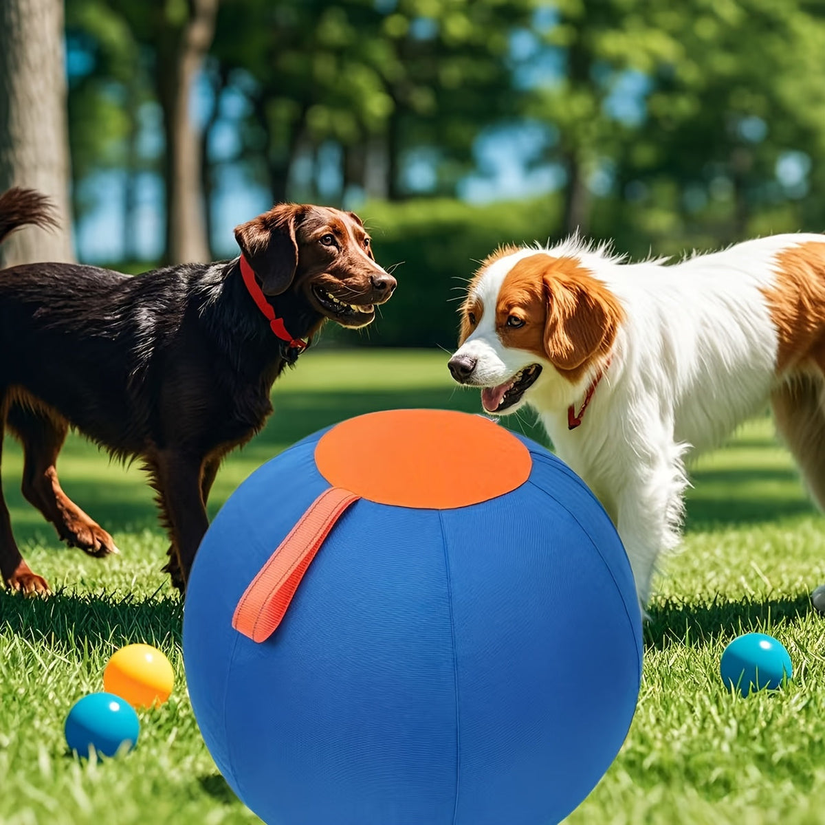 Grosse balle gonflable pour chien – Jouet interactif pour l'entraînement et le rassemblement, jouet d'exercice anti-ennui pour bouledogues, golden retrievers et bergers australiens, sans pile nécessaire