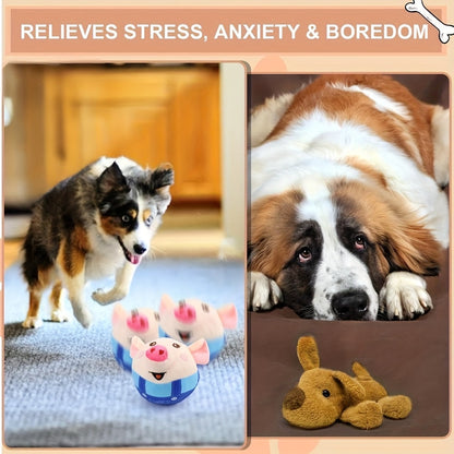 Jouet rebondissant pour chien rechargeable par USB – Balle électronique avec capteur de mouvement, bruit de cochon et enregistrement vocal, jouet interactif lavable pour petits chiens et chiots