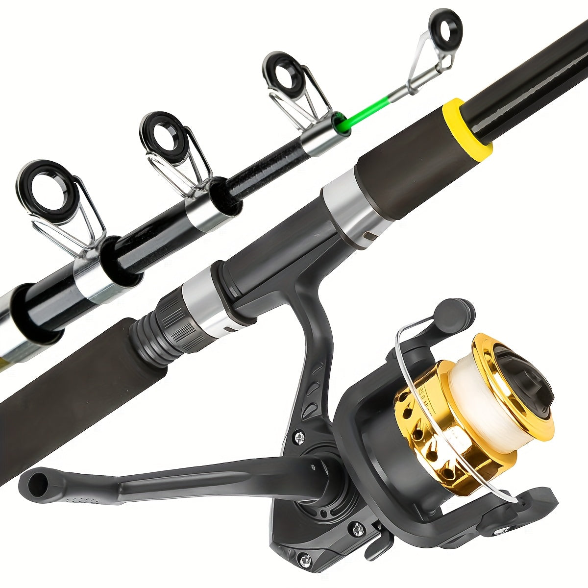 Kit de pêche complet pour débutant avec canne et moulinet – Canne spinning medium light avec leurres souples et durs, moulinet ambidextre, accessoires inclus, set de démarrage complet pour adultes et enfants