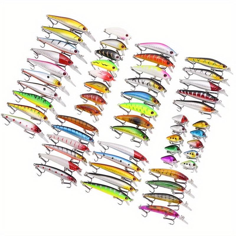 Ensemble de leurres de pêche premium, swimbaits, spinnerbaits et leurres durs pour eau douce et eau salée - Minnows réalistes, boîte à pêche, cadeau pour pêcheur
