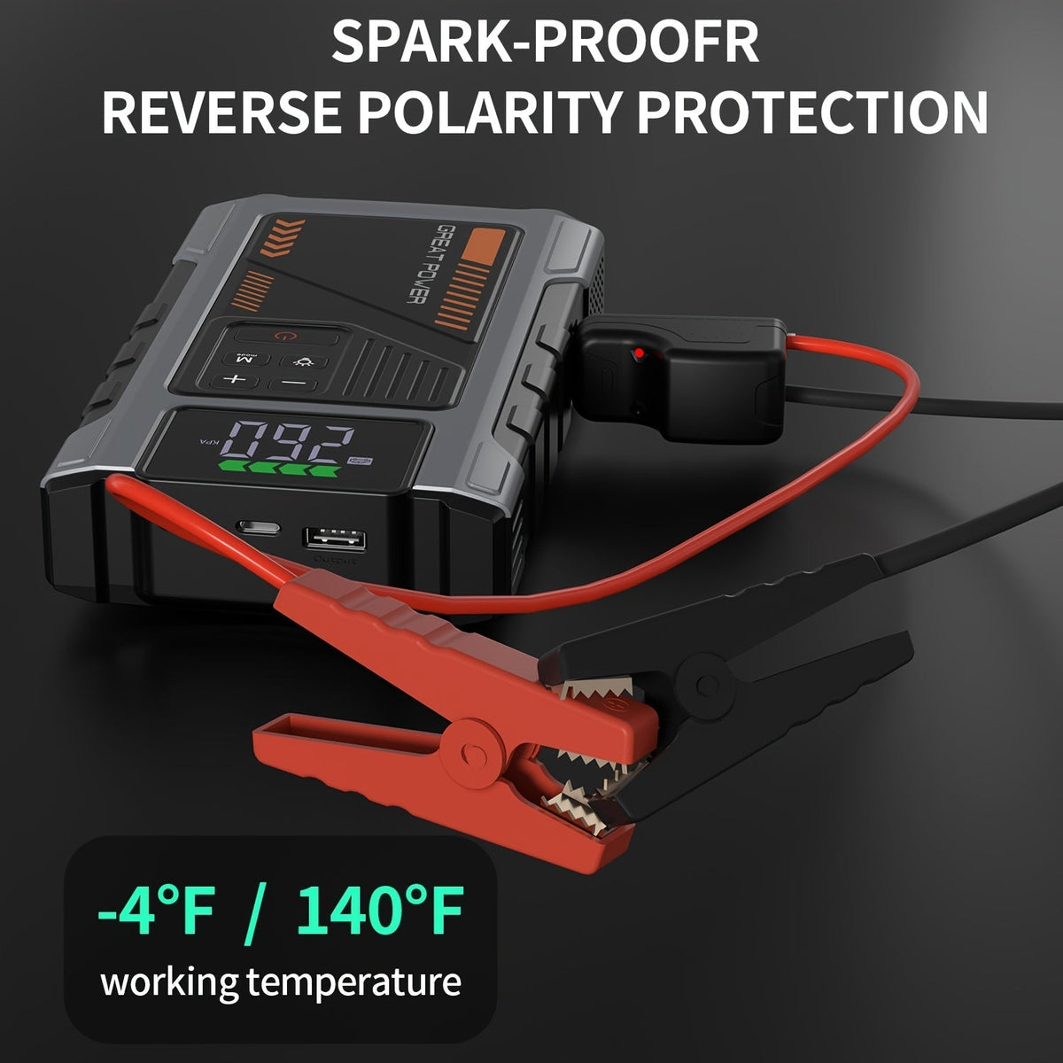 Démarreur de voiture portable 12V avec compresseur d'air en option - Booster de batterie d'urgence pour moteurs essence et diesel, compatible avec berlines, SUV, camions et tondeuses à gazon
