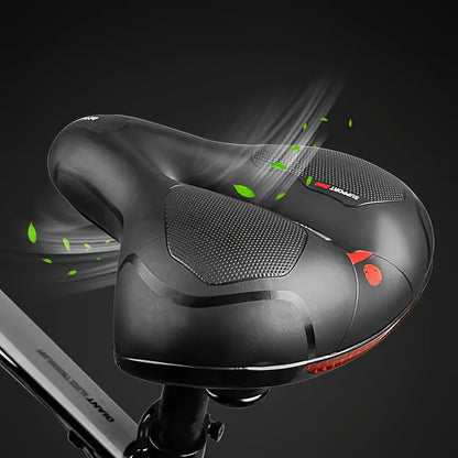 Selle de vélo rembourrée en gel, imperméable et absorbant les chocs – Coussin large en cuir et mousse souple avec bande réfléchissante pour vélos de ville, de montagne, de route et de sport, ajustement universel pour hommes et femmes