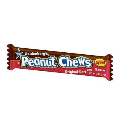 Peanut Chews Chocolat Noir, 24 unités – Barres chocolatées au chocolat noir et aux arachides emballées individuellement, format en vrac pour le grignotage, les cadeaux, le bureau et les fêtes