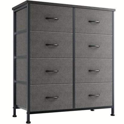 Meuble à tiroirs avec cadre en métal et dessus en bois massif – Organisateur de rangement pour bureau à domicile, 2 à 10 tiroirs, assemblage requis – Blanc, gris, noir, brun rustique – Caisson de rangement pour chambre, salon et bureau