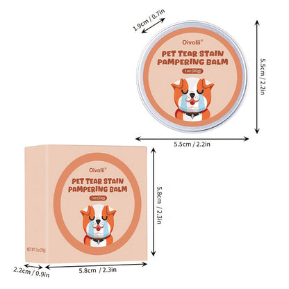 Baume nettoyant pour taches de larmes pour chiens et chats – Nettoyant doux et non irritant, sûr pour le contour des yeux sensible, facile à appliquer, format compact 30g