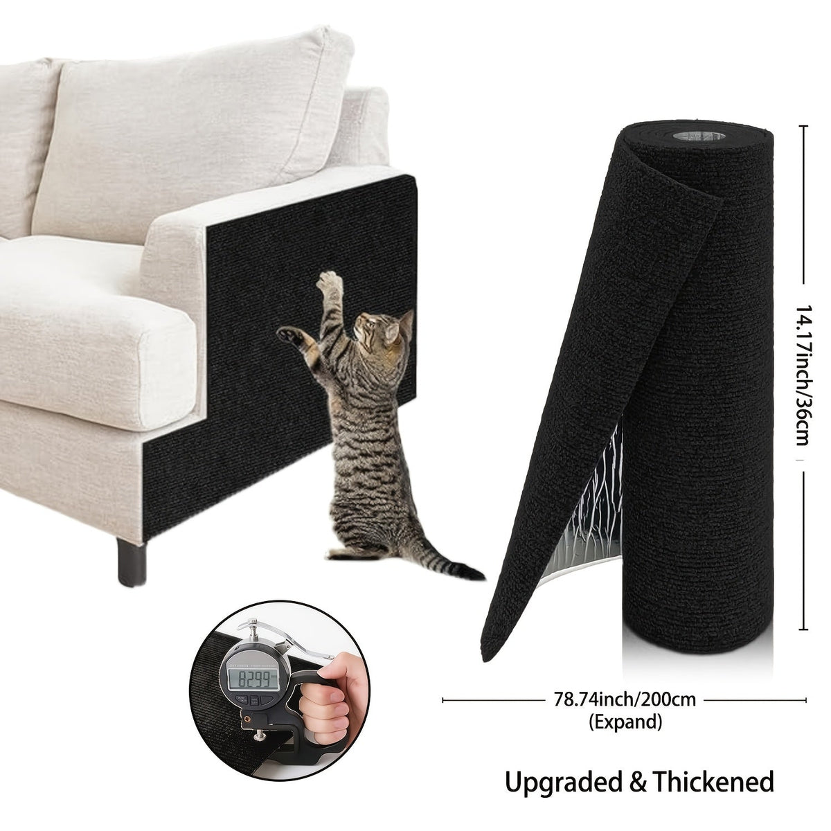 Protecteurs de meubles anti-griffes pour chat auto-adhésifs - Protections découpables pour canapé et mur, dispositifs de dissuasion durables contre les griffades de chat pour canapé, chaise, cadre de porte