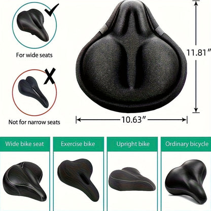 Housse de selle de vélo imperméable en silicone, ajustement universel 27 cm x 30 cm, protection rembourrée extra large pour VTT, vélo de route, vélo électrique et selle de moto