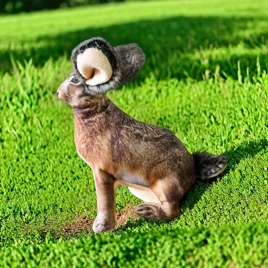 Jouet pour chien réaliste en forme de lapin avec pouêt-pouêt – Jouet à mâcher en peluche douce pour chiots et chiens, jouet molaire résistant aux déchirures et sans odeur, compagnon interactif apaisant pour petits et grands chiens, sans pile nécessaire