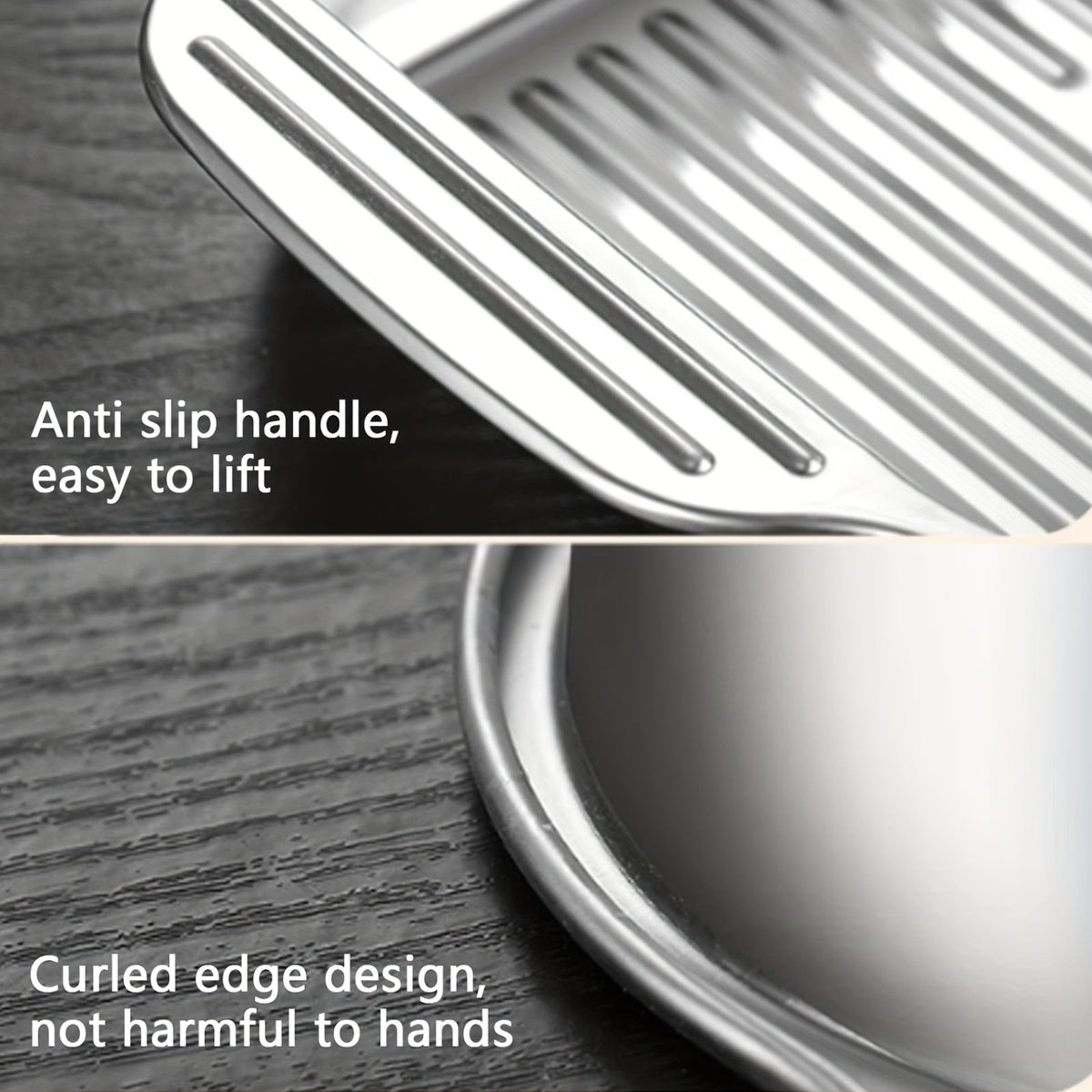 Ensemble de 4 plats de cuisson en acier inoxydable – 2 plats à rôtir profonds et 2 plats avec couvercle et poignées, plat rectangulaire de 6 litres et 41 cm pour dinde, lasagnes, poisson et poulet, compatible lave-vaisselle