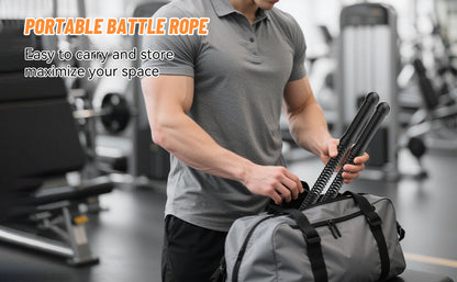 Ensemble de 2 cordes de combat sans fil pour gym à domicile, renforcement des bras, cardio, entraînement musculaire, exercice à faible impact, équipement de fitness pour hommes et femmes