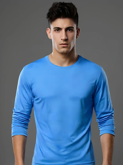 Lot de 5 t-shirts à manches longues pour homme – T-shirt de sport à séchage rapide, 100 % polyester, anti-humidité, S-3XL, idéal pour la course, l'entraînement, la randonnée, le golf et le quotidien