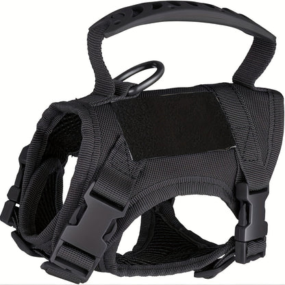Harnais tactique réglable anti-fugue pour chat, gilet en tissu Oxford 600D, sangle de poitrine pour entraînement de chat et petit chien, taille unique universelle