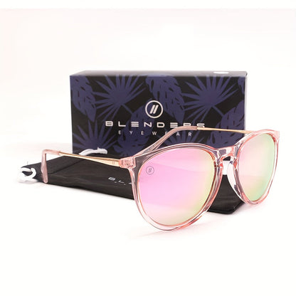 Lunettes de soleil ovales et elliptiques pour femme à dégradé - Monture légère avec charnières métalliques et verres dégradés rose-vert, lunettes tendance avec protection UV pour la conduite et le quotidien, étui et chiffon de nettoyage inclus