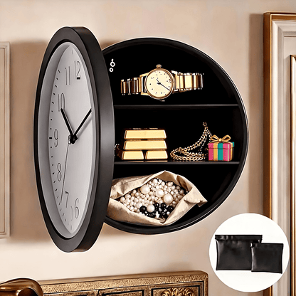 Horloge murale avec coffre-fort dissimulé pour espèces, pièces de monnaie et objets de valeur, sécurité pour maison et bureau, coffre-fort secret robuste et durable