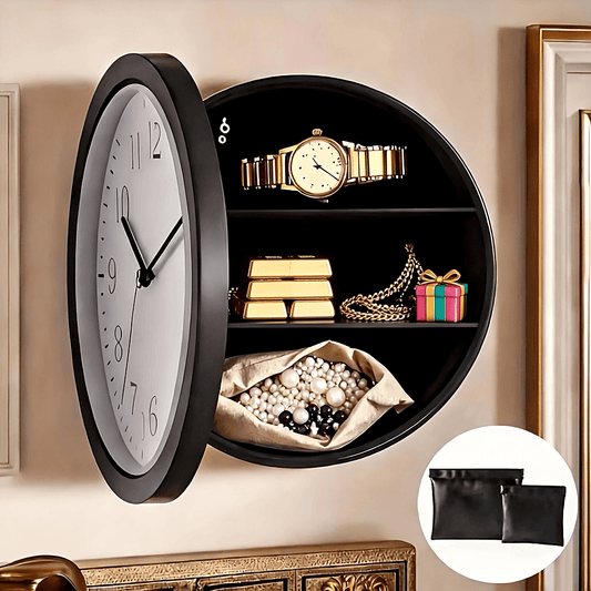 Horloge murale avec coffre-fort dissimulé pour espèces, pièces de monnaie et objets de valeur, sécurité pour maison et bureau, coffre-fort secret robuste et durable