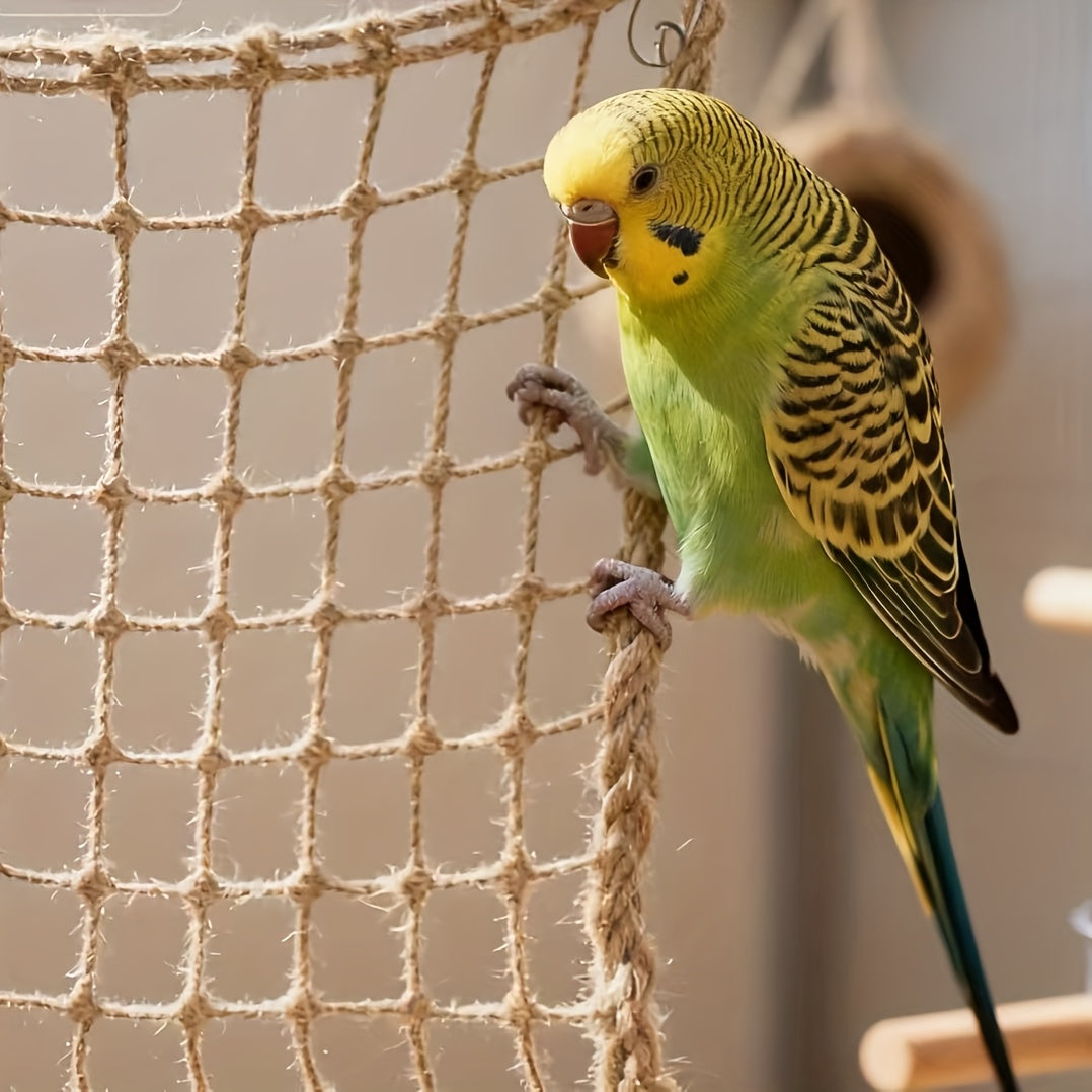Filet d'escalade pour oiseaux, hamac tressé en maille pour perroquets, perruches, calopsittes, conures, filet de corde pour cage, jouet d'activité, petite et grande taille