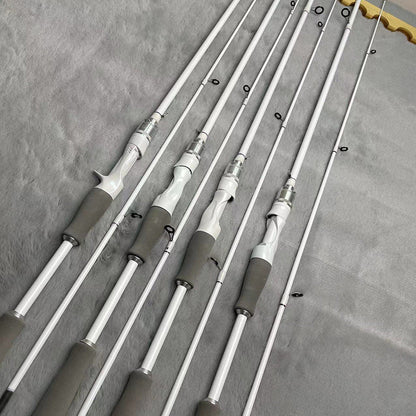 Canne à pêche en fibre de carbone, casting et spinning, action rapide, scion sensible, poignée EVA, pour la pêche en eau douce et en mer (bar), 165 cm, 180 cm, 210 cm, canne légère à haute résistance, blanche