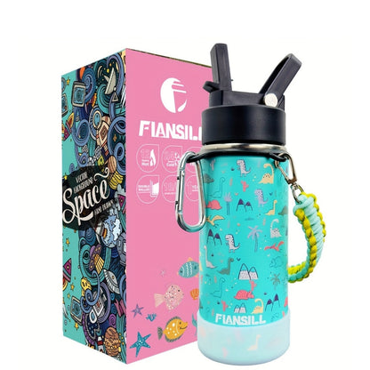 16oz Kids Stainless Steel Water Bottle – Vacuum Insulated, 3D Printed Design, Leak-Proof & BPA-Free, Cold 24H Hot 12H, Fun Styles for Boys & Girls – Perfect Gift for Students, School & Outdoor Activities